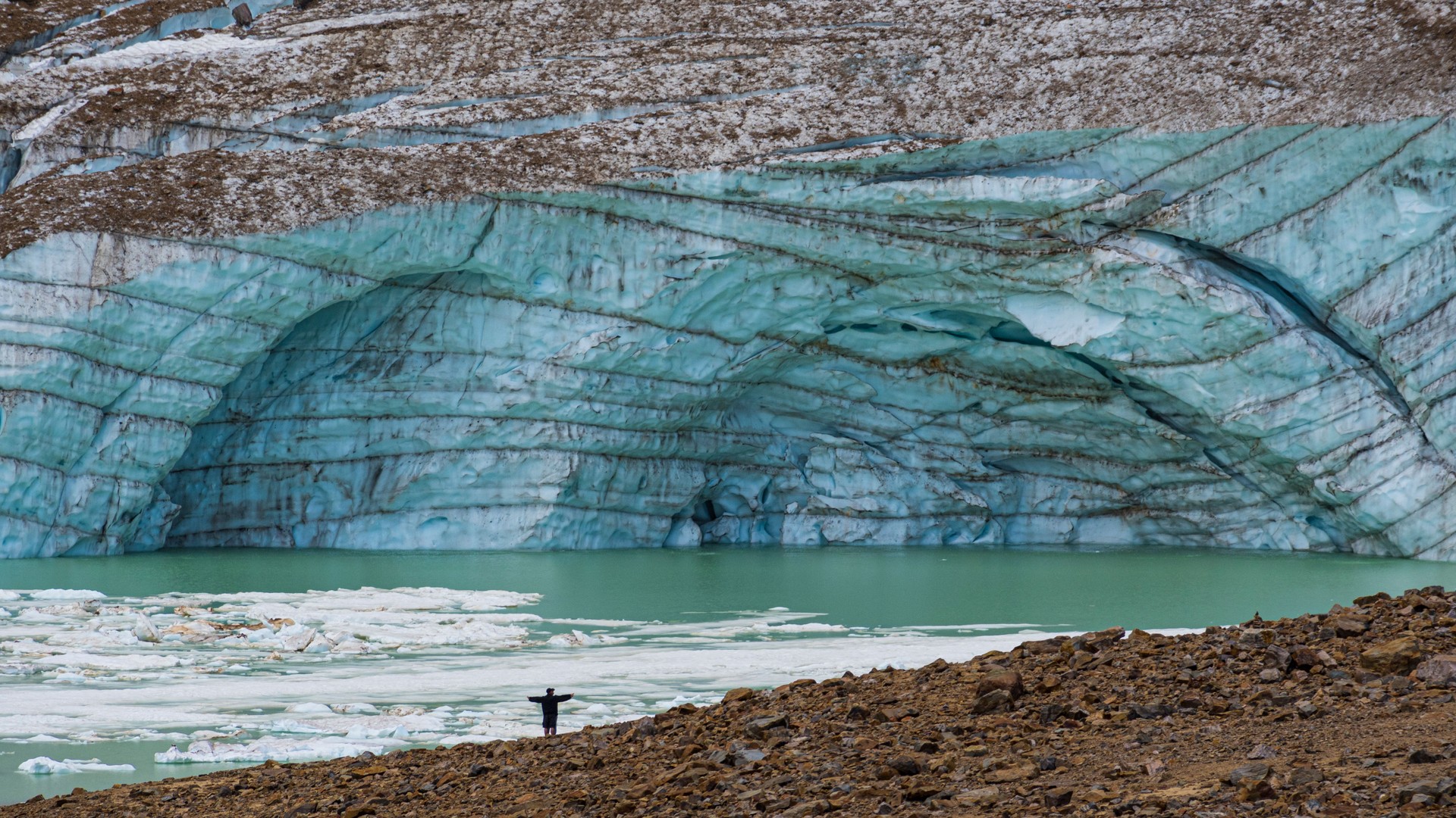 Glacier, ice, water